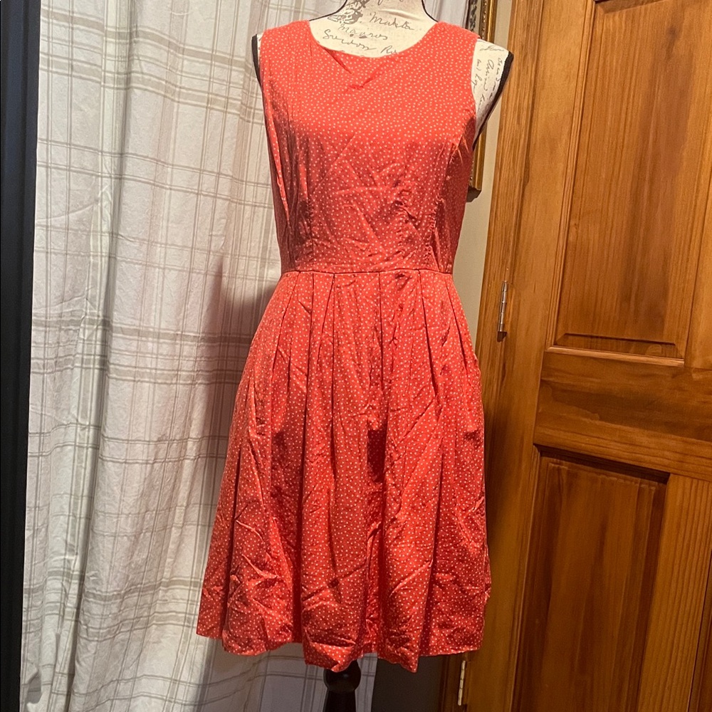 EUC Corey P Sleeveless Polka Dot Dress w/ Pockets! Size 8